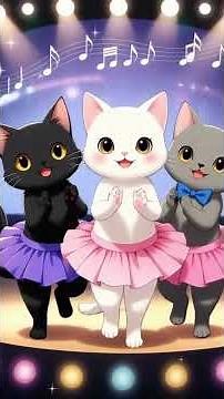 🐾 Three Little Cats | Cute Anime Dance Song for Kids | Chibi Cat Action Song