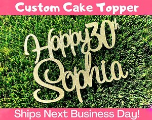 Custom Cake Topper, Glitter Cardstock Material, Custom Happy Birthday Cake Topper, Happy Birthday Name Cake Topper, Personalized Cake Topper - Etsy