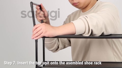 Sakugi 3-Tier Shoe Rack, Sturdy Shoe Organizer, Shoe Shelf Holds up to 16 Pairs of Shoes, Assembled Length, 28 in