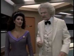 Counselor Troi talk to Mark Twain about humanities future
