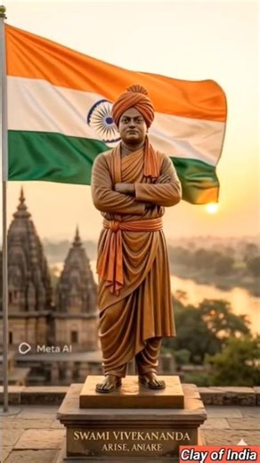 Swami Vivekananda Clay Statue Transformation 🇮🇳 | #Shorts #clayart #explore #shortsfeed #viral