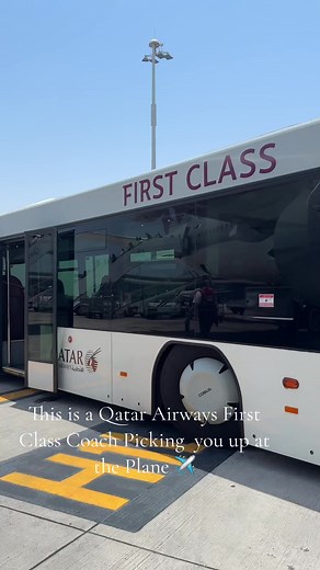 Qatar Airways First Class Coach at Doha International Airport