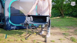 Timber Ridge Aluminum Camping Directors Chair with Side Table Pocket, Portable Folding Chair, Heavy Duty Lawn Chair for Fishing Trip Picnic Concert Outdoor 400lbs, Grey