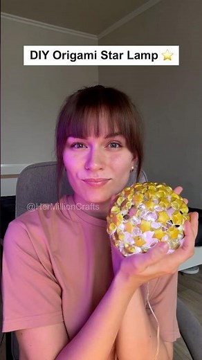 DIY Origami Lucky Star Lamp ⭐ Paper Star Light & Easy Room Decor #diy #craft #handmade