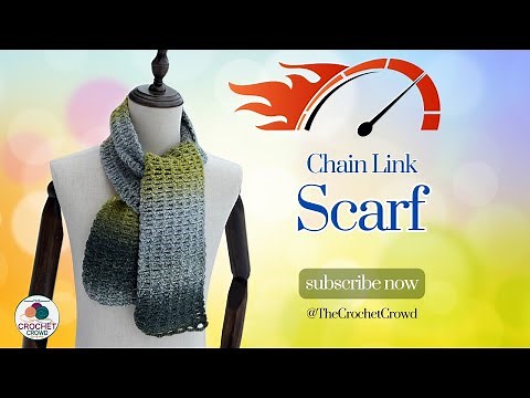 Left Hand: Crochet in an Evening Fast Scarf Pattern