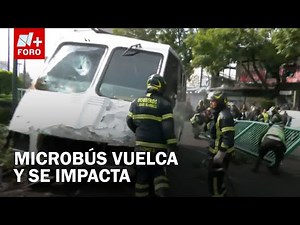 Vuelca microbús sobre canal de Miramontes en Coyoacán, CDMX - Expreso de la Mañana