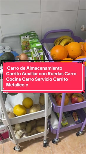 Carro de Almacenamiento metálico 3 niveles con ruedas