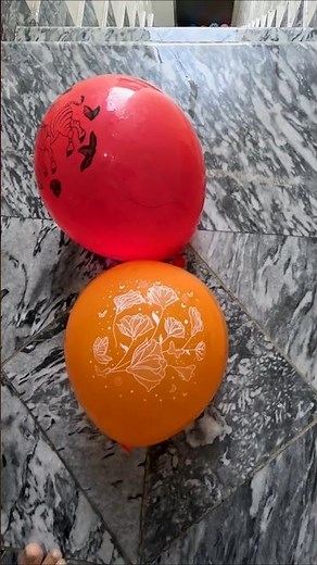 POV: Red Zebra Balloon 🦓 VS Orange Floral Balloon 🌸 | ASMR Water Balloon Drop Test 💦 | Satisfying 4K