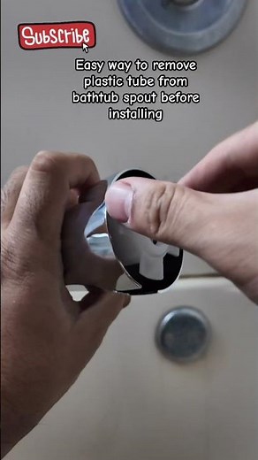 Easy way to remove inner plastic tube from bathtub spout before installing #plumbing #shorts