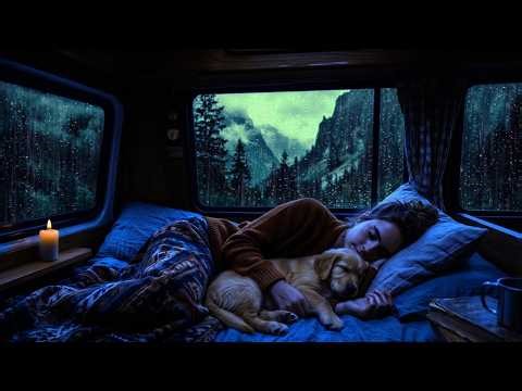 3 Hours Thunderstorm Car Shelter Sounds ⛈️ Peaceful Sleep ASMR