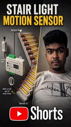 Stair Light Motion Sensor | Smart DIY Project ⚡||#shortvideo #youtubeshorts #sorts #shorts #viral