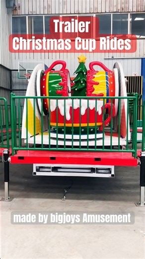 Portable Trailer Cup Rides with Christmas Theme made by Bigjoys Amusement