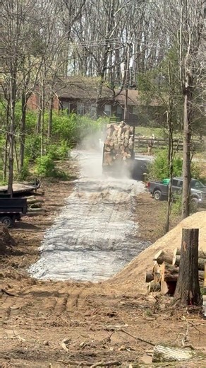 Log truck almost lost their load #logger