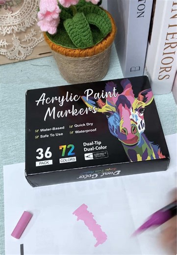 Acrylic Paint Marker Pen Set, 12/24/36pcs Double-Ended Colored Markers, Ideal for Drawing & Painting, Perfect for DIY Projects & Parties #acrylicmarker #chalkboardmarkers #chalkmarkers #erasablegelpens #coloredpens #prismacolorpartner #oilpastels #creativeaccessories #creativepaint #diamondpaintingkit