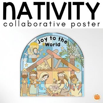 Christian Christmas Collaborative Poster | Religious Coloring, Classroom Decor