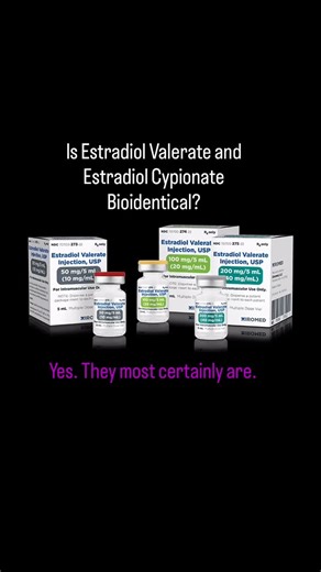 Sandi Krakowski on Instagram: "In estradiol cypionate and estradiol valerate, the word “cypionate” or “valerate” is just a little chemical “tail” attached to the estradiol molecule. That tail does not change what the estradiol looks like to your body; it mainly changes how slowly the medicine is released and how long it lasts in your system. How your body handles them Once these forms are injected, your body quickly chops off the “cypionate” or “valerate” tail. After that tail is removed, what i