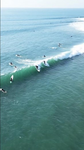 Surfing Long Beautiful Malibu Waves Drone Shot🌊🏄‍♂️🌊🔥