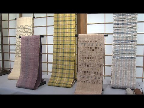 Living National Treasure revives Okinawa's traditional woven fabric, "Bashofu," at an exhibition ...
