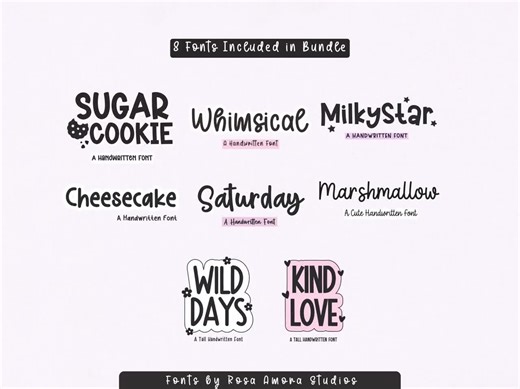 Font Bundle, Handwritten Font Bundle, Cute Fonts, Cute Font Bundles, Trendy Font, Fonts for Cricut, Procreate Font, Canva Fonts, Craft Fonts - Etsy