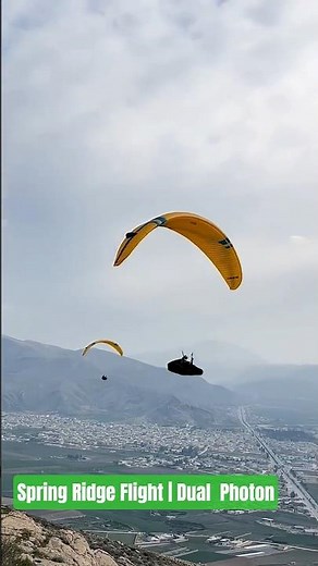 SPRING RIDGE Flight | Dual Ozone Photon Paragliders over Nourabad Mamasani #shorts