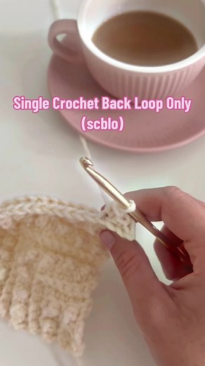How to Crochet The Single Crochet Back Loop Only (scblo) ✨ Featured motif tutorial available on Youtube! Link is on my page 💕 . . . #crochettutorial #crochetmadeeasy #crochetformentalhealth #singlecrochet #singlecrochetbacklooponly #beginnercrochet #easycrochettutorials