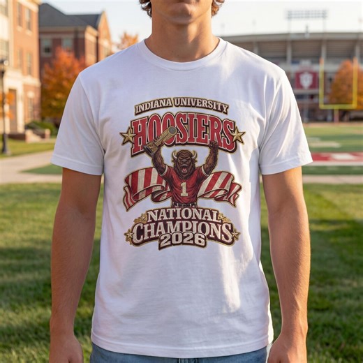 Indiana Hoosiers National Championship 2026 Tee, Unisex Gildan 5000 T-shirt, NCAA College Football Champs Apparel, Game Day Fan Merch Gift - Etsy