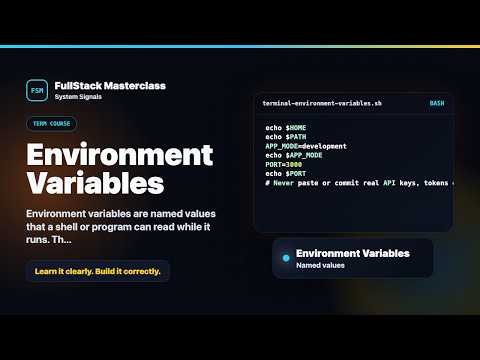 Environment Variables Explained | FullStack Masterclass Terminal Course