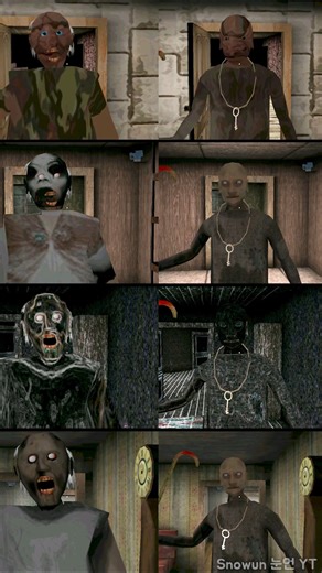 Granny vs Grandpa | Granny 2 The Twins vs Slendrina The Cellar 3 vs Glowing Edges vs Original