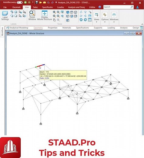 Structural Tooltip #STAAD.Pro #shorts #tipsandtricks