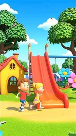 Wheee! Down the Slide. 🌟👶 #viral #shorts #trending #youtubeshorts #shortsfeed #kids #cartoon