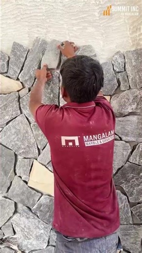 Stone Cladding Work in Progress | Premium Wall Cladding Installation