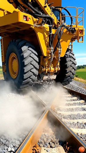 Ballast spreading Vehicle. #ai #aipowered #railway #railroad #railtravel #railfans #train #ballast | Bayu Santoso