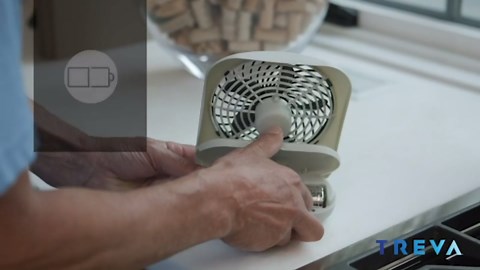 O2COOL Treva 5 Inch Battery Powered Fan Portable Desk Fan 2 Cooling Speeds with Compact Folding & Tilt Design Cubicle Accessories Small Portable (Black)