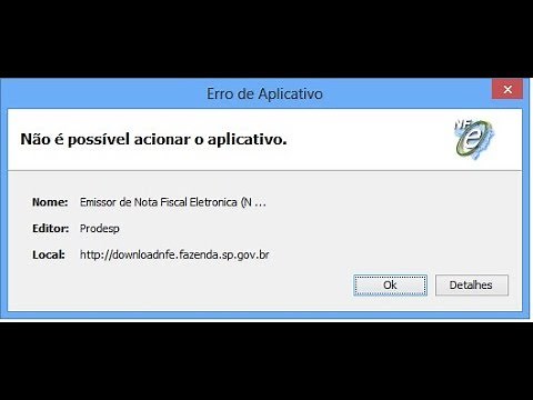 COMO SOLUCIONAR ERRO - NÃO É POSSÍVEL ACIONAR O APLICATIVO EMISSOR NFE