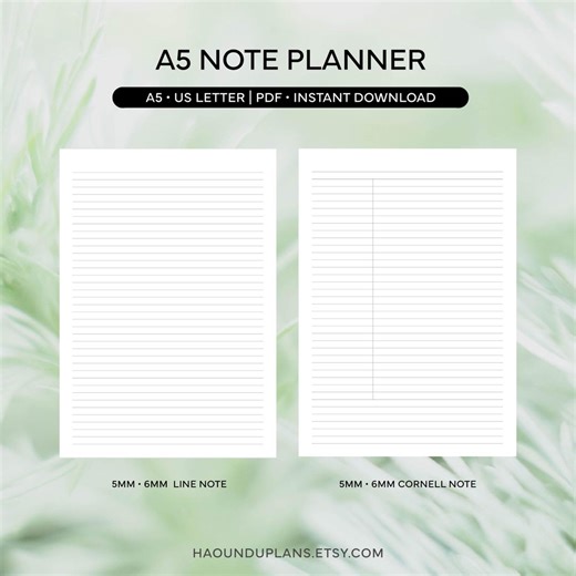 Cornell Notes Printable Lined Paper Printable Study Notes Template Note Taking Template 5mm 6mm Minimalist Notes for Students - Etsy