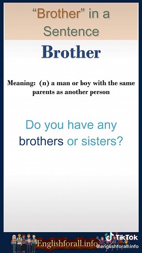 Brother in a Sentence | English Vocabulary