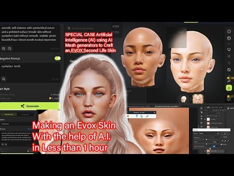#ai CASE Artificial intelligence (AI) using AI Mesh generator to Craft an EVOX Second Life Skin
