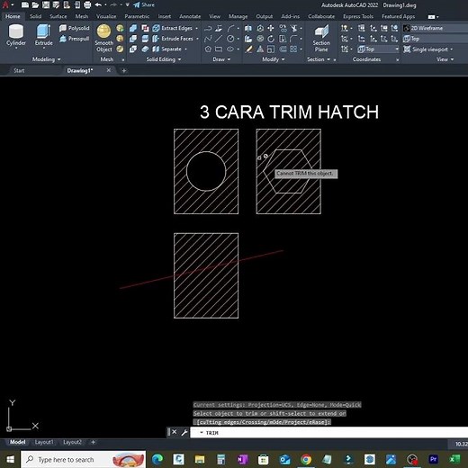 Trim hatch di autocad