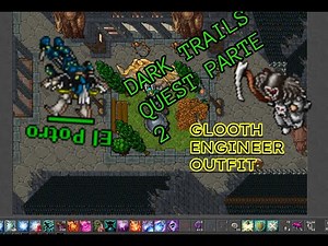 Tibia Guia Dark Trails quest parte 2 Glooth Engeneer Outfit