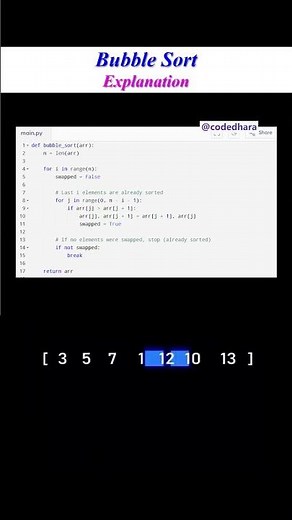 Bubble Sort Visualization That Finally Makes Sense #shorts #youtubeshorts #viral #coding #dsa