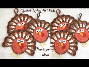 CROCHET TURKEY HOTPAD! CROCHET TURKEY APLIQUE! CROCHET TURKEY FOR THANKSGIVING!