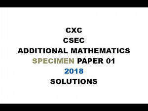 ADDMATHS#12 ~ 2018 SPECIMEN PAPER 01