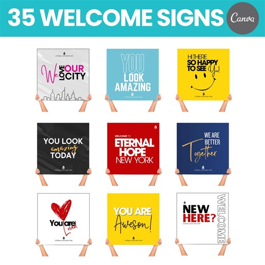 35 Church Welcome Signs Templates, Church Templates, Church Welcome Sign Canva Template, Church Invitation Template Church Sale!!! - Etsy