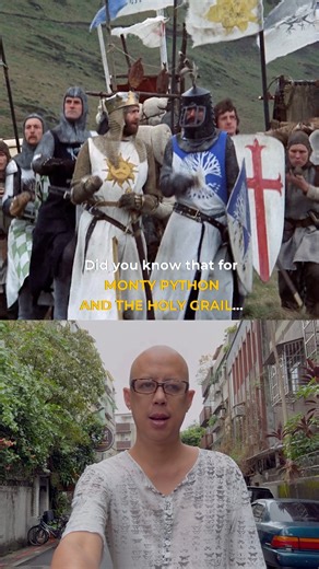 Did you know that for MONTY PYTHON AND THE HOLY GRAIL... Only King Arthur wears real chainmail armor. Everyone else wears knitted wool -- painted to look like metal. | Allen Tsai