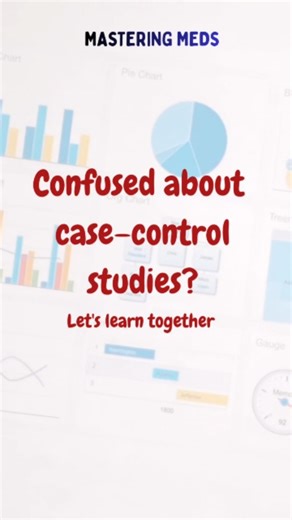 Mastering Meds | pharmacist on Instagram: "Understanding case–control studies changes the way you read research. Instead of getting lost, you suddenly start seeing patterns: outcome first and exposure later. This one concept is behind most drug safety findings. Once this clicks, research becomes less “scary chapter” and more “oh, this makes sense now.” If you’ve always felt confused about study designs, don’t worry, you’re not alone. Start with the basics, break it down, and you’ll realise resea
