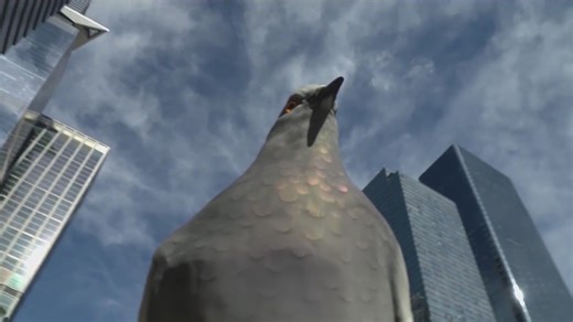Larger-than-life pigeon sculpture lands on High Line in New York City