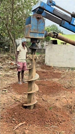 Powerful Pile Foundation Work for Compound Wall Construction#subscribe #construction #views