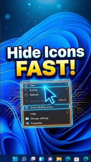Windows 11 Desktop Clean Look Trick! ✨ Hide Icons Easily #shorts