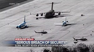 ‘SERIOUS BREACH OF SECURITY’: The military has launched a review of security at its bases following a breach at Joint Base Andrews, where Air Force One is stationed, after an intruder made it aboard a military aircraft there. Pierre Thomas has details. https://abcn.ws/3pXDBnG | ABC World News Tonight with David Muir