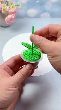 Make a pretty mini colorful flower pot using super light clay #diy #handmade #孩子就是拿来玩的